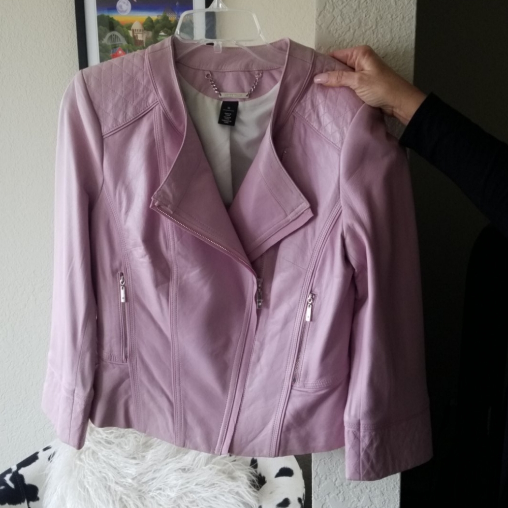 Pink leather jacket